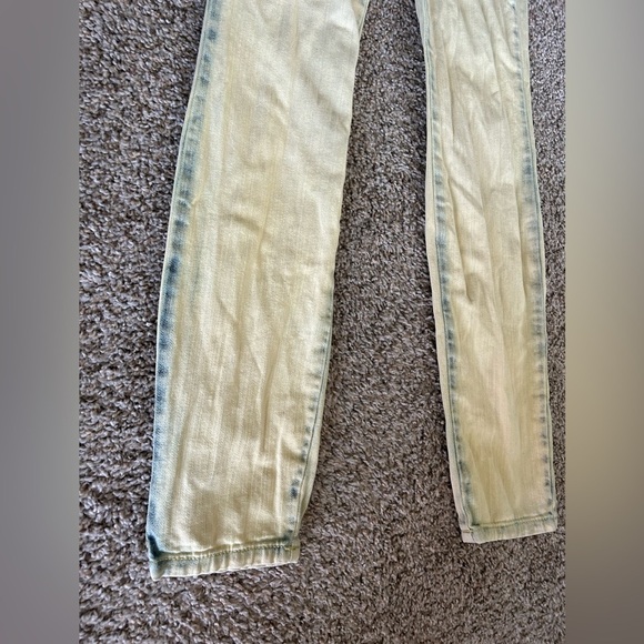 Affliction Raquel Jeans Yellow Blue Women's Size 24 Cotton Stretch Grunge Goth - Picture 13 of 13